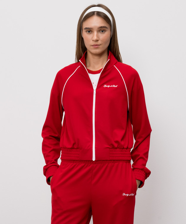 Sporty & Rich Червона спортивна куртка з вишивкою логотипа JA066710326RE33 зображення 3