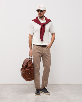 Brunello Cucinelli Коричневые джинсы с патчем логотипа M277PD3210