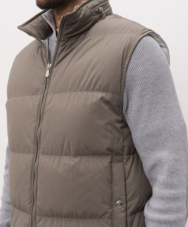 Brunello Cucinelli Сірий пуховий жилет MV4081611 зображення 5