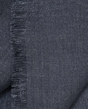 Brunello Cucinelli Синий палантин с кашемиром и шелком с люрексом MSCDAR097