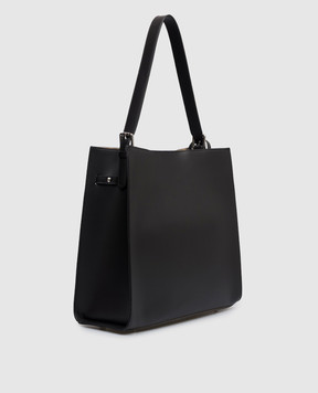 Gianni Notaro Чорна шкіряна сумка RUGA з принтом логотипа 255RUGANIKEL