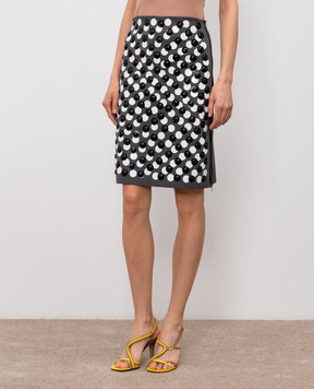 Fendi Сіра спідниця з брендовим принтом та аплікацією FZS025AW4P