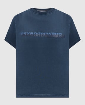 Alexander Wang Голубая футболка с принтом логотипа 1CC3251103