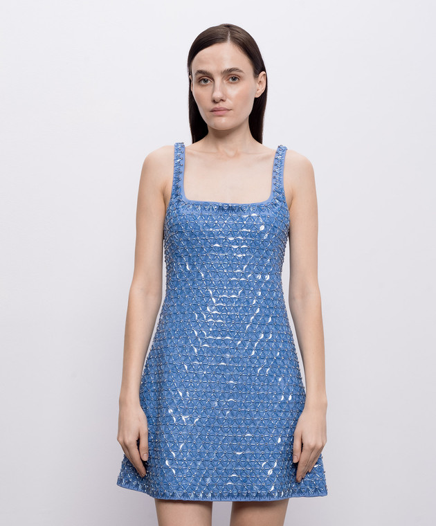 Simkhai Голубое платье Ziva с кристаллами 2261260CE изображение 3