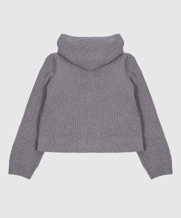 Moncler ENFANT Детская серая комбинированная куртка L29549B00014M4281 изображение 2