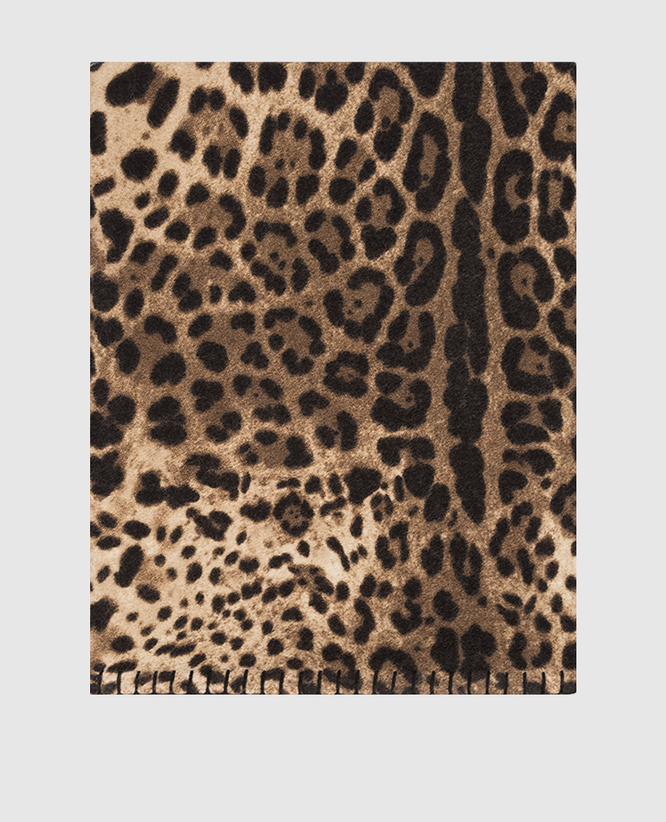 

Коричневый плед из шерсти и шелка в леопардовый принт, Пледы