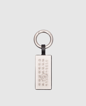 Maison Margiela MM6 Черный кожаный брелок для сумки Numeric tag SA5UA0005P8885