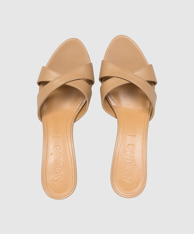 Aeyde Коричневі шкіряні мюлі Vero HSPRAR55ST164SS25717 зображення 4