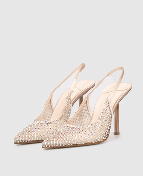 Le Silla Бежеві слінгбеки GILDA з кристалами 2299U090P1PPSAS