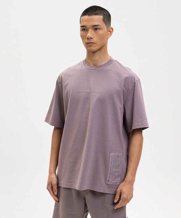 Stone Island Фіолетова футболка з брендовою нашивкою L1S152100001S0340 зображення 3