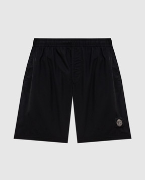 Stone Island Черные шорты для плавания с нашивкой эмблемы L1S15B100B09S0046