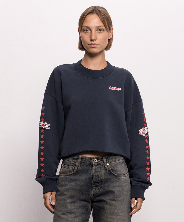 Off-White Синій світшот Star 2FE00512T зображення 3