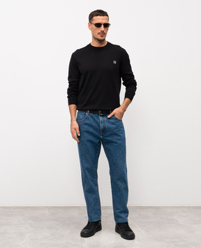 Balmain Черный джемпер с шелком GH1KD000KJ53