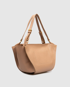Gianni Chiarini Бежевая кожаная сумка-тоут Bloom BS12226RNGDBLTU