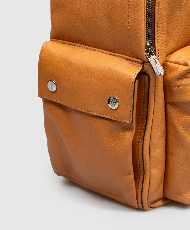 Brunello Cucinelli Коричневый кожаный рюкзак Travel MBTGBU243 изображение 4