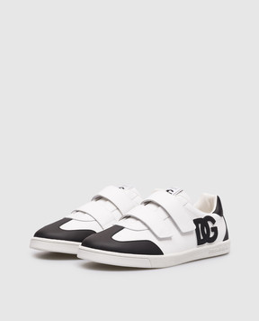Dolce&Gabbana Дитячі білі шкіряні кросівки з монограмою DG DA5254A10482736