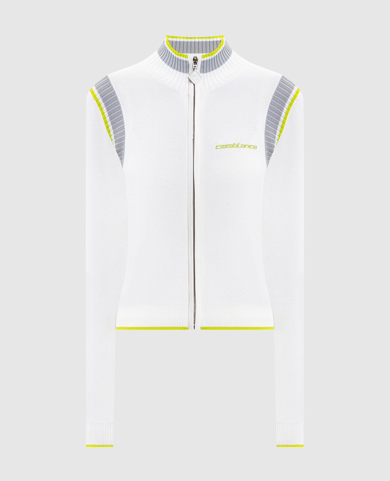 Белая спортивная куртка с логотипом