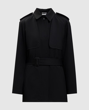 The Row Чорний укорочений тренч-трансформер Usuaia з вовни 10601W4255