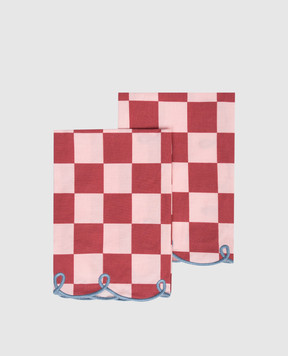Bitossi Home Набор розовых сервировочных салфеток в клетку DAM00052
