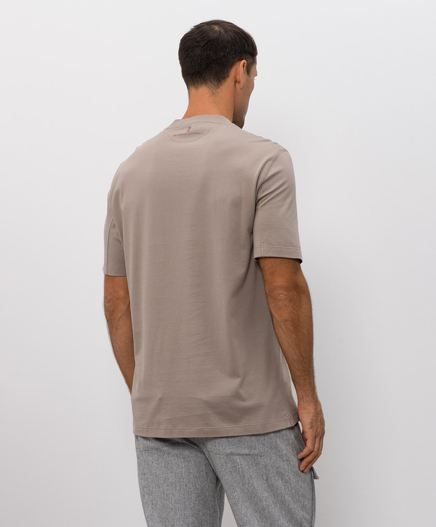 Brunello Cucinelli Футболка серого цвета с вышивкой надписи M0B138518 изображение 4