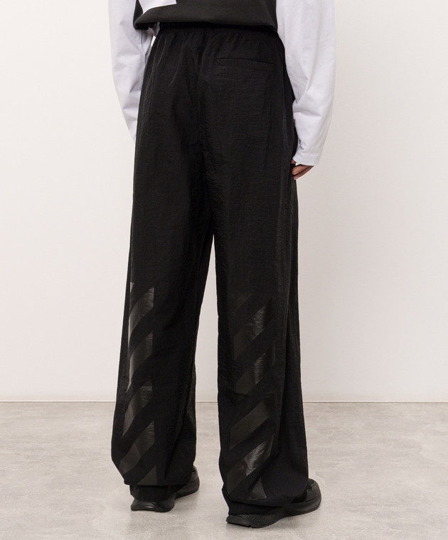 Off-White Черные спортивные брюки с принтом 44MCJ03QF26F001001 изображение 4