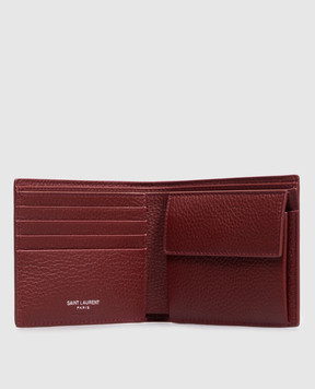 Saint Laurent Бордовый кожаный портмоне 848141AAELP