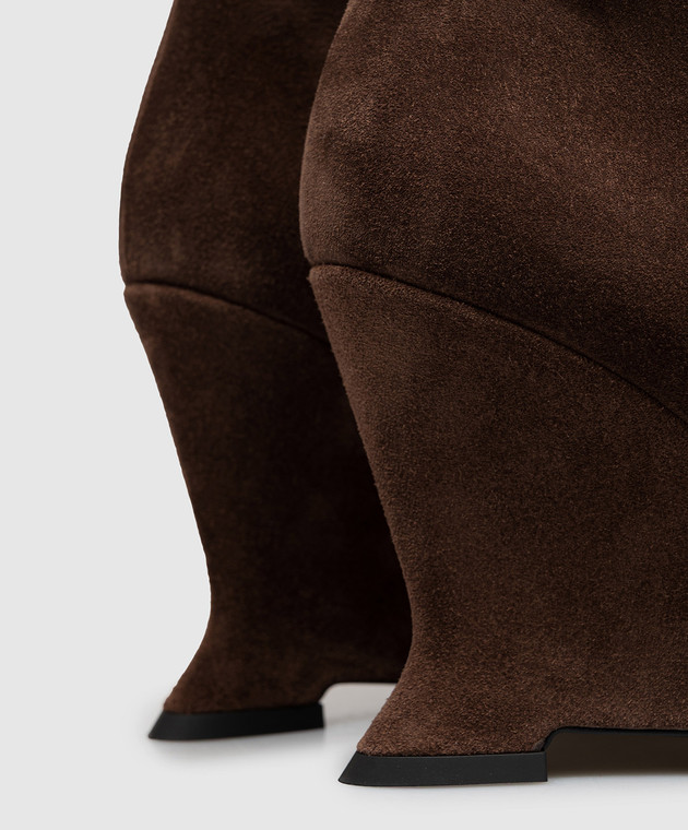 Balmain Коричневі замшеві ботильйони HN0TE311LCMK зображення 5