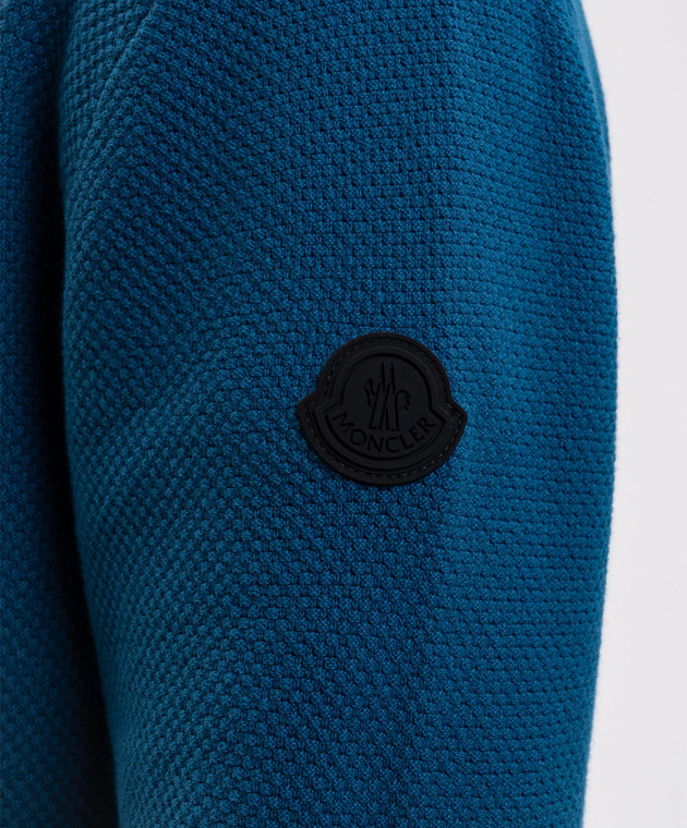 Moncler Синий джемпер с нашивкой логотипа L20919C00004M1113 изображение 5