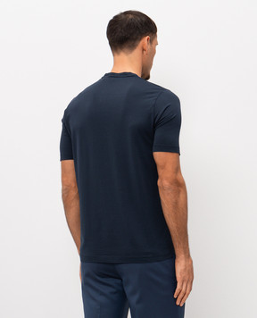 Enrico Mandelli Синя футболка з гравіюванням логотипа 3K027A6035