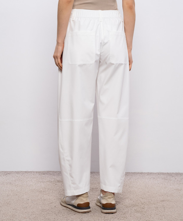 Brunello Cucinelli Білі спортивні штани з нашивкою емблеми MB422P9203 зображення 4