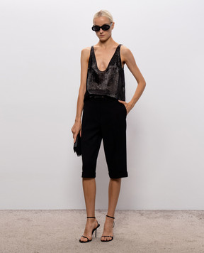 Tom Ford Чорний топ із шовком з люрексом TS2179FAX1892