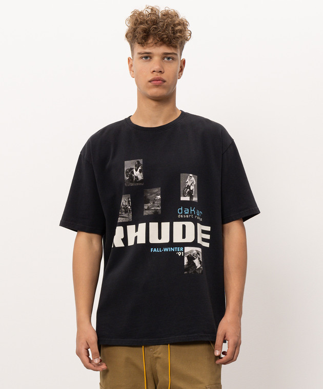 Rhude Черная футболка Winter 91 Rallye RHPF26TT03012 изображение 3