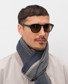 Brunello Cucinelli Черные очки Intarsia Rays MOCPATTS02