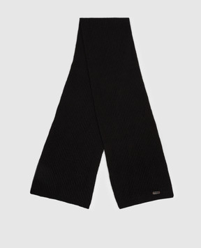 Santoni Черный шарф из кашемира с патчем логотипа AMFLC0064XXXCAZ