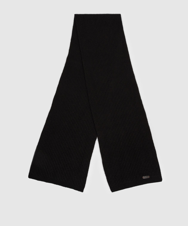 Santoni Черный шарф из кашемира с патчем логотипа AMFLC0064XXXCAZ