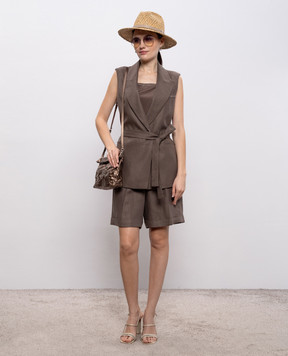 Peserico Коричневі шорти з льону A0419202606