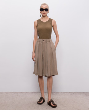 UMA WANG Бежеві бермуди Poela UW3014