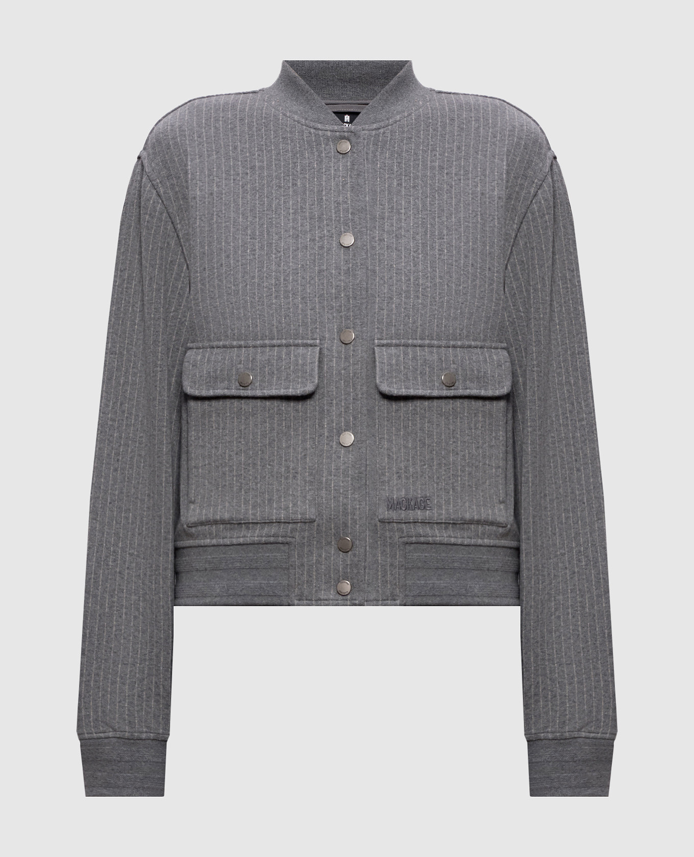 Серый бомбер в полоску