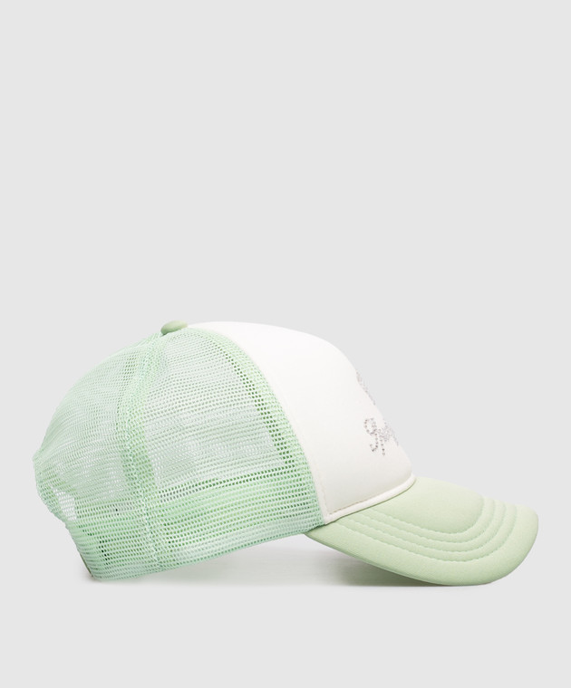 Sporty & Rich Зеленая кепка Juicy Crown Trucker AC100716689WH098 изображение 3