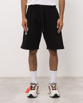 Off-White Черные шорты с принтом логотипа 44MCI013F26F005