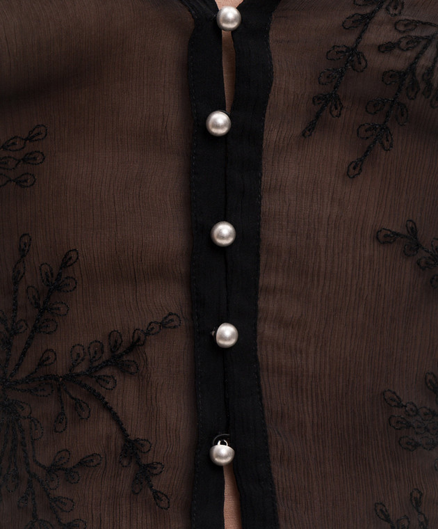 Ann Demeulemeester Черная блуза Rhea с шелком B0014006FA735 изображение 5