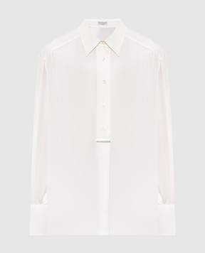 Brunello Cucinelli Блуза із шовку кольору айворі M0C59MQ605