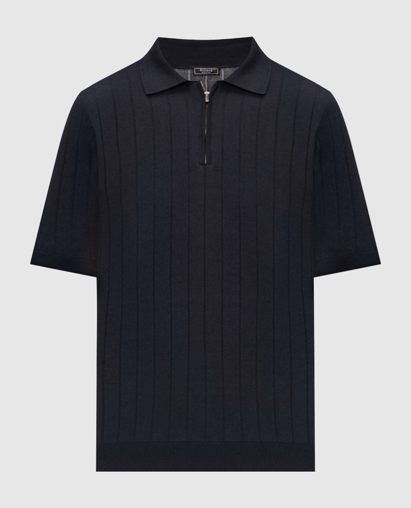 Синее поло с шелком