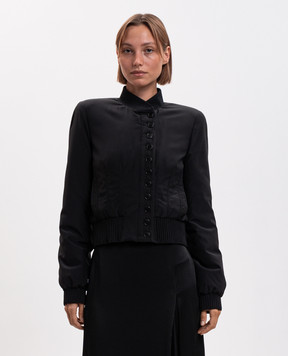 Alexander McQueen Чорна куртка із шовку 865429QBADT