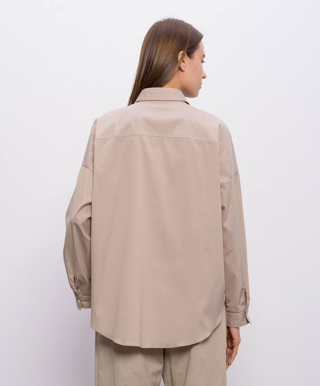 Brunello Cucinelli Бежева сорочка з ланцюжком моніль M0091MA636 зображення 4