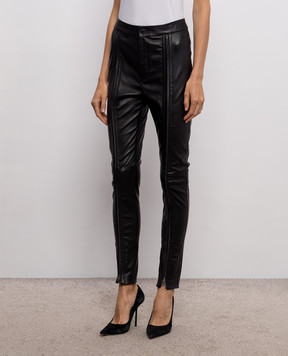 Tom Ford Черные кожаные брюки с молниями PAL782LEX468