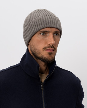 Brunello Cucinelli Шапка цвета хаки из кашемира M2293900