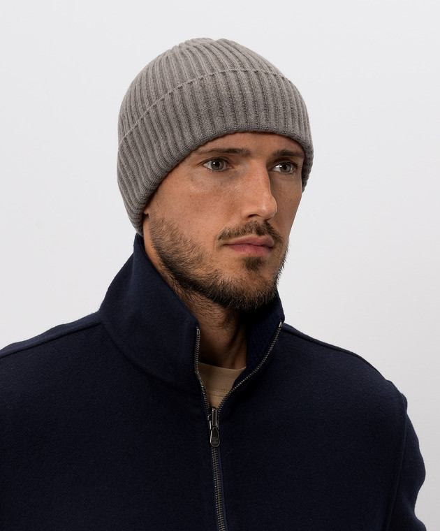 Brunello Cucinelli Шапка цвета хаки из кашемира M2293900 изображение 2