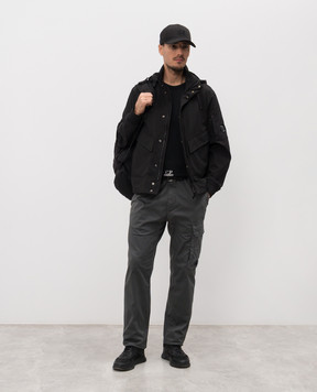 C.P. Company Чорна футболка з вишивкою логотипа MTS122A110580W