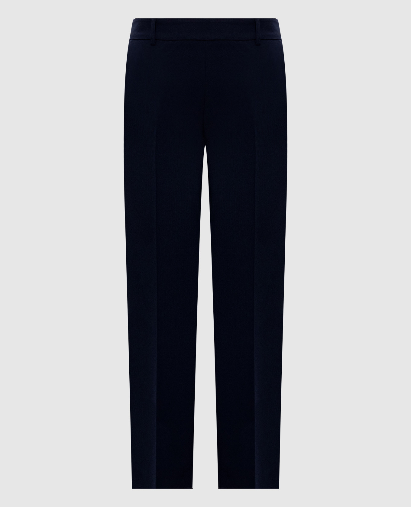 

Синие брюки с вышивкой логотипа, Синий, Укороченные брюки